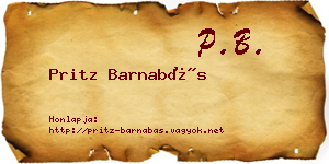 Pritz Barnabás névjegykártya